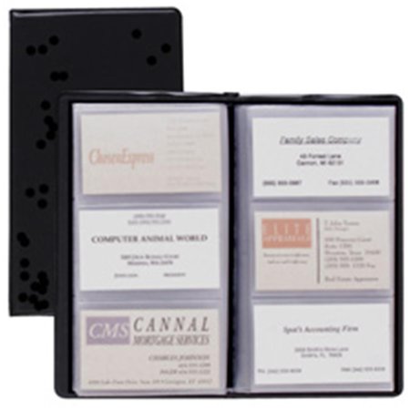 WORKSTATION Cardinal Brands- Inc Card Holder- Business- 72-Card Cap- 7-.75in.x4-.38in.- Vinyl- Black WO18439
